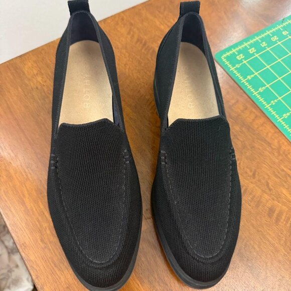 Rothys Black Lug Sole Loafers - Picture 6 of 7